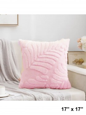 Leaf Pattern Soft Wool Fleece Feeling Cushion & Filler